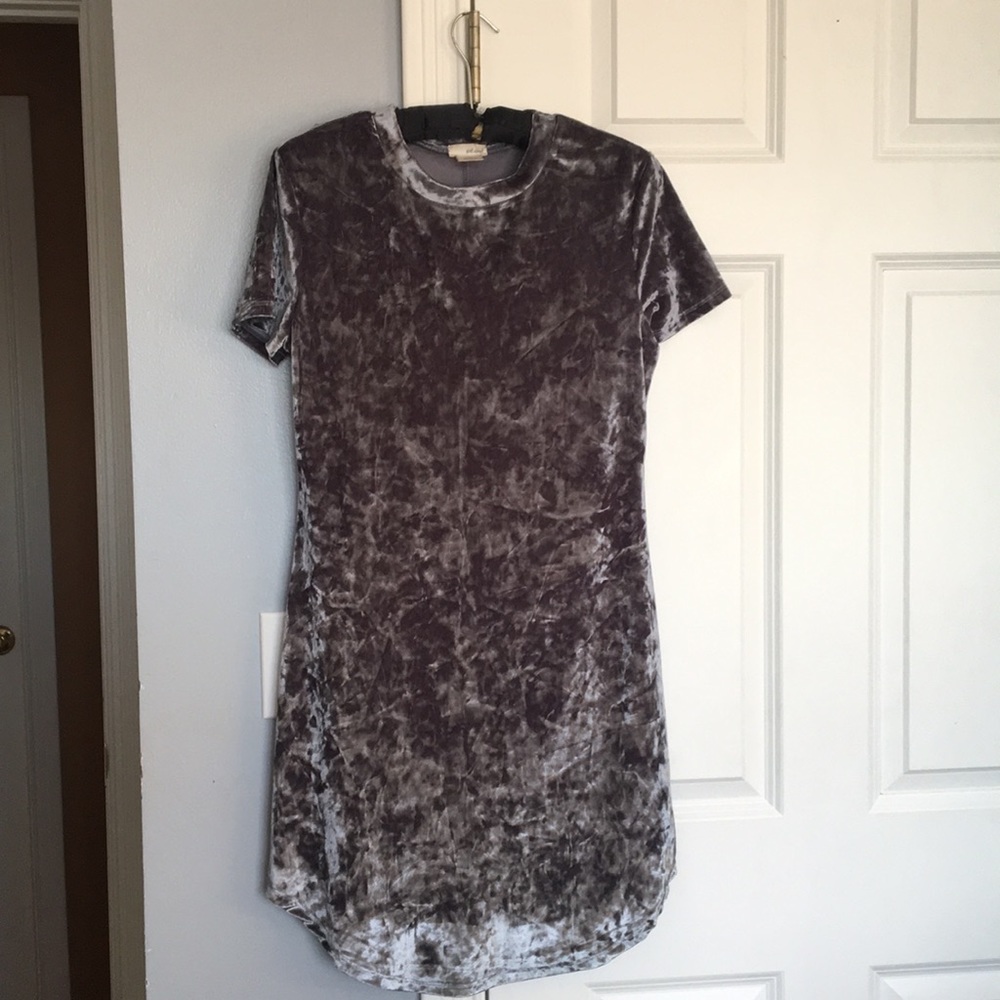 Dark gray velvet dress